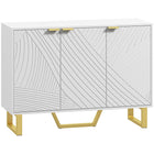 HOMCOM - Buffet 42,1 po L avec rangement - blanc-Deux armoires à deux niveaux sont équipées d’étagères réglables sur trois niveaux pour un rangement flexible 