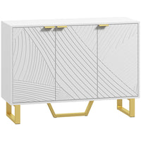 HOMCOM - Buffet 42,1 po L avec rangement - blanc-Deux armoires à deux niveaux sont équipées d’étagères réglables sur trois niveaux pour un rangement flexible 
