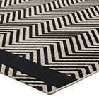 Modway - Optica Chevron avec bordures d’extrémité intérieures et extérieures Tapis de 5 pi l x 8 pi L - Noir et beige-Résistant aux taches / Facile à nettoyer