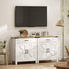 HOMCOM - Buffet 30,5 po L - armoire de rangement - blanc-Fabriqué en panneau de particules solide et MDF avec un dessus de 0,8 po (2,1 cm) d’épaisseur pour plus de solidité 