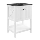Modway - Steam 24" Vanette de salle de bain - Blanc Noir-Bassin d’évier non inclus