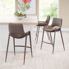 Zuo - Desi Tabouret de comptoir - Brun/Noyer - Ensemble de 2-Assemblage requis