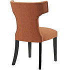 Modway - Curve Tissu Fauteuil d’appoint de salle à manger Ensemble de 2 - Orange-Jambes élégantes et effilées