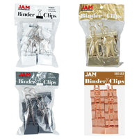 JAM Paper - Assortiment de pinces à baguette colourées - grandes - 1 1/2 po (41 mm) - couleurs professionnelles assorties - 48 pinces/paquet-Couleurs professionnelles assorties (Blanc, Or, Or Rosé, Gris)