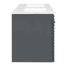 Modway - Render Fixation murale de 48" Vanette de salle de bain - Gris blanc-Bassins d’évier en céramique