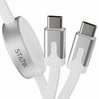 Statik -  MagStack Duo Chargeur pour Apple Watch et Câble de Charge/Sync USB-C de 5 pi, Blanc-Chargeur Apple Watch inclus. Fabriqué en aluminium de haute qualité et doté d'une coque au design unique pour un rangement parfait du câble