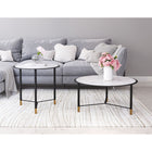 Zuo - Davis Table basse - Blanc/Noir - Ensemble de 2-Dimensions: 31,5 po L x 31,5 po L x 21,9 po H