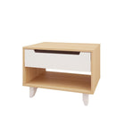 Nexera - Table de nuit Barista, 1 tiroir, Blanc et Érable naturel-6