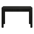 Hudson&Canal - Bureau rectangulaire cannelé Palmera 47,5 po de large, finition grain noir-Fabriqué en MDF robuste avec une finition noire veinée artisanale