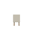 Manhattan Comfort - Meuble TV Marcus 62,99 po style Mid-Century Modern - Blanc cassé et Naturel-Portes à fermeture douce avec design arrondi en forme de A