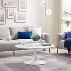Modway - Lippa Rond de 36 po Bois Table basse - Blanc-Socle métallique résistant aux éclats