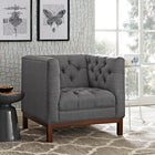Modway - Panache Tissu rembourré Fauteuil - Gris-Patins de pied en plastique