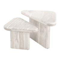Zuo - Navidic Table basse - Bois blanchi à la chaux - Ensemble de 2-Bois d’acacia blanchi apportant chaleur et texture naturelle