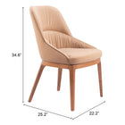 Zuo - Ayr Chaise de salle à manger - Tan - Ensemble de 2-6