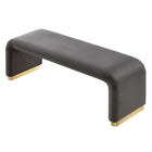 Modway - Koda Performance Velvet Banc long de la chute d’eau - Brass Storm Grey-Assemblée requise