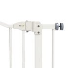 PawHut - Barrière pour chien avec porte, double verrouillage, 29 po-37 po l x 31 po H, pour portes, couloirs, escaliers - blanc-Le cadre en métal sans plomb est solide et résistant 