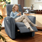 HOMCOM - Fauteuil inclinable électrique avec ports USB - gris charbon-Dossier en coton poupée de 7,5 po (19 cm) pour une sensation douillette   