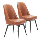 Zuo - Keppel Chaise de salle à manger pivotante - Brun - Ensemble de 2-Assemblage requis