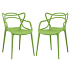 Modway - Entangled Ensemble à manger Ensemble de 2 - Vert-Chaise de salle à manger moderne