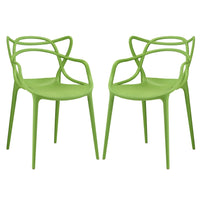 Modway - Entangled Ensemble à manger Ensemble de 2 - Vert-Chaise de salle à manger moderne