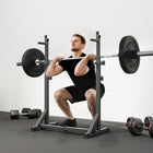 Soozier - Support de squat réglable-Équipé de trois supports pour haltères 