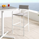 Modway - Raleigh Empilables Terrasse extérieure Aluminium Tabouret de bar - Gris blanc-Tissu rembourré tout temps