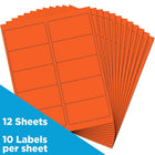 JAM Paper Étiquettes postales, 2 x 4 po, orange cosmique, 240 par paquet-4 x 2 po