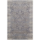 Modway - Margarida Turc vintage vieilli vieilli Tapis de 5 pi l x 8 pi L - Bleu et crème-Tissage texturé à poil bas et doux