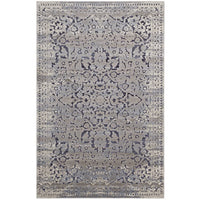 Modway - Margarida Turc vintage vieilli vieilli Tapis de 5 pi l x 8 pi L - Bleu et crème-Tissage texturé à poil bas et doux