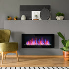 HOMCOM - Foyer mural avec flamme led - noir-Deux niveaux de chauffage (750/1500W) offrent une chaleur efficace pour toute la pièce