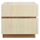 Modway - Isola 2 tiroirs Table de chevet, Chêne blanc clair-Assemblée requise