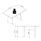 Manhattan Comfort - Table à manger Coney 135 cm style mid-century moderne - Blanc-Base centrale en H avec 19,09 po. Clairance