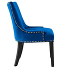 Modway - Marquis Performance Velvet Chaises de salle à manger Ensemble de 2 - Marine-Capsules de pied non marquées