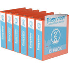 Davis Group Super offre Easyview, Reliure View à anneaux ronds 2 po, personnalisable, paquet de 6 - Orange-3 Reliure À Anneaux