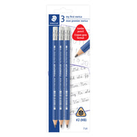 Staedtler - My First Norica Crayons - HB 2 -Paquet de 3-Crayons d’apprentissage triangulaires ~ 4 mm