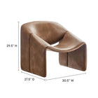 Modway - Vivi Cuir végane Chaise d’accent - Brown-Rembourrage en cuir végane