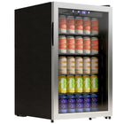 HOMCOM - Réfrigérateur à boissons 4,4 pi³ - capacité de 160 canettes-Quatre étagères en verre amovibles avec cinq emplacements peuvent contenir jusqu’à 160 bouteilles pour un rangement flexible des boissons dans le réfrigérateur 