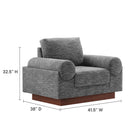 Modway - Oasis Rembourré Tissu Fauteuil - Gris-Accoudoirs renforcés