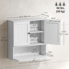 HOMCOM - Armoire murale de salle de bain style ferme avec étagère réglable - blanc-Fabriqué en MDF épais, supportant jusqu'à 66 lb (30 kg) de façon fiable