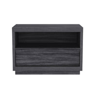 Manhattan Comfort - Table de nuit contemporaine Navis 32" à 1 tiroir - Gris charbon-La finition aspect bois offre une apparence chaleureuse et naturelle prisée dans la conception de meubles modernes