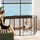 PawHut - Parc pliable pour chien 6 panneaux avec porte et sangle - 31,5 po L-Fabriqué en acier résistant à la rouille pour une longue durée de vie