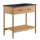 Modway - Zaire 36" Vanette de salle de bain - Noir naturel-MDF et caoutchouc