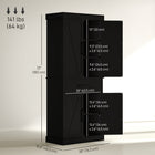 HOMCOM - Armoire de cuisine haute 72 po avec portes de grange - noir-Le design anti-basculement offre une sécurité renforcée 