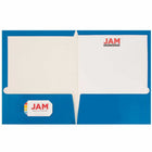 JAM Paper - Porte-documents brillant à 2 pochettes - bleu - Paquet de 6-Quantité : 6 dossiers par paquet | Un pour chaque sujet et projet