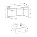 Monarch Specialties - 7574 Bureau 42 po - Faux Bois Brun/Metal Noir-Dimensions du produit: 42,25 pouces L x 20 pouces L x 30 pouces H