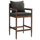Modway - Remington Tabouret de bar - Charbon de bois-Cadre en bois massif d’orme