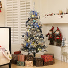 HOMCOM - Sapin de Noël artificiel illuminé de 5 pieds avec ornements bleus-Les lumières LED offrent des réglages blanc chaud 