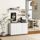 HOMCOM - Buffet latéral haute brillance 46,1 po L avec 2 tiroirs - blanc-Comprend 2 tiroirs, des armoires à 2 portes et un plateau supérieur plat 