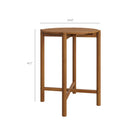 Modway - Eleni Rond 35 po Terrasse extérieure Bois teck Bar Table - Naturel-Table ronde à lattes de 35 pouces
