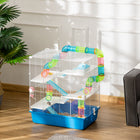 PawHut - Cage pour hamster 23 po L 5 niveaux avec système de tubes tunnels - Bleu-Convient aux petits hamsters et gerbilles, non adapté aux races plus grandes comme les hamsters syriens